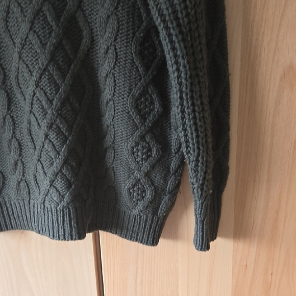 Sezane James Sweater, Forest Green Cable Knit Sweater, M, French Chic, VGUC - Picture 3 of 6